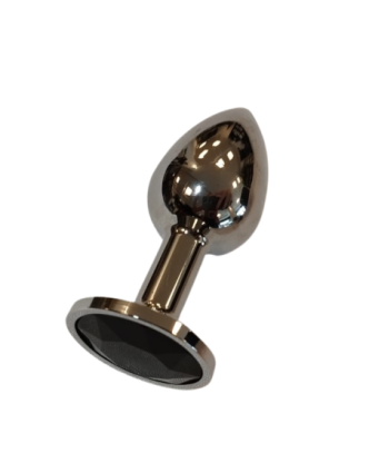 Plug Anal P Metal com Pedra Preta