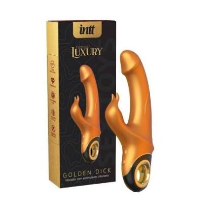 Vibrador Com Estimulador Clitoriano Golden Dick - Intt